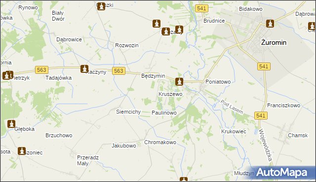mapa Kruszewo gmina Żuromin, Kruszewo gmina Żuromin na mapie Targeo