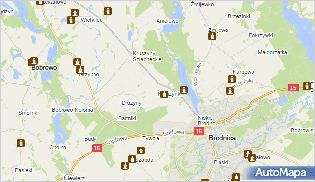 mapa Kruszynki, Kruszynki na mapie Targeo