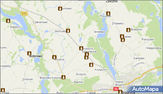 mapa Kruszyny Szlacheckie, Kruszyny Szlacheckie na mapie Targeo