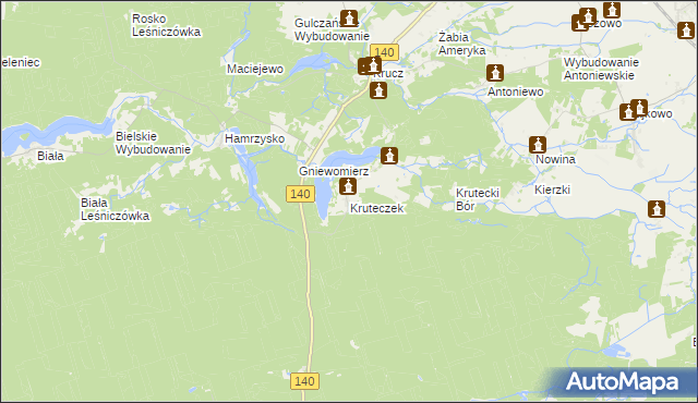 mapa Kruteczek, Kruteczek na mapie Targeo