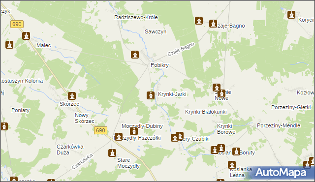 mapa Krynki-Jarki, Krynki-Jarki na mapie Targeo