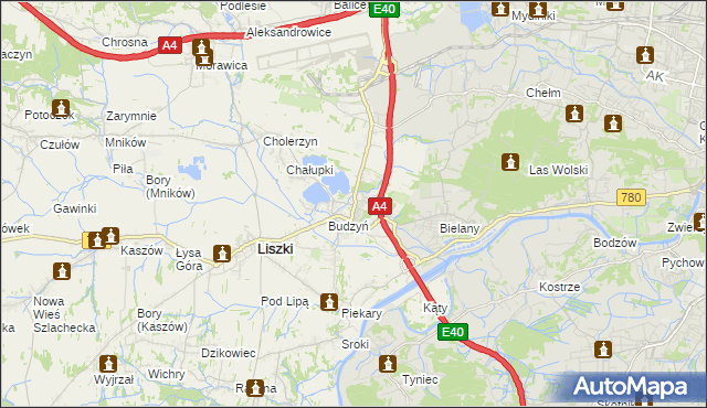 mapa Kryspinów, Kryspinów na mapie Targeo