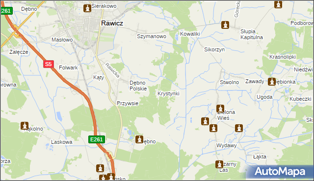 mapa Krystynki, Krystynki na mapie Targeo