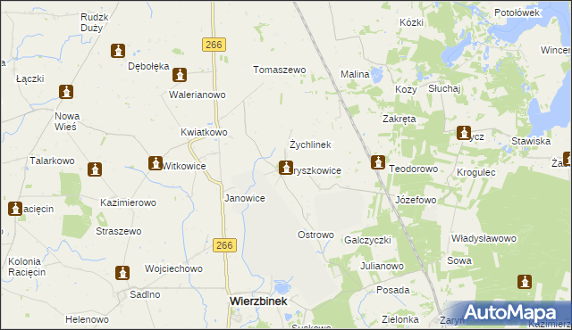 mapa Kryszkowice, Kryszkowice na mapie Targeo