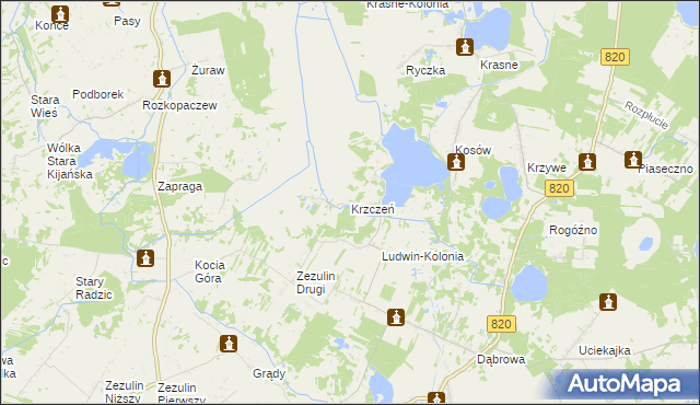 mapa Krzczeń, Krzczeń na mapie Targeo