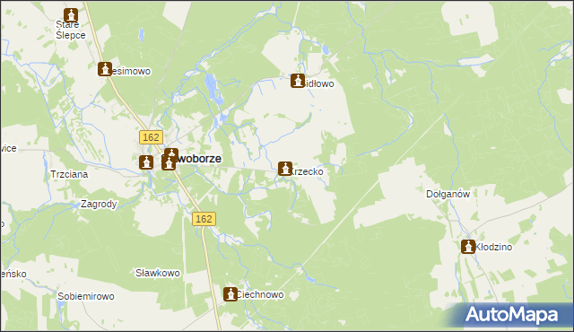 mapa Krzecko, Krzecko na mapie Targeo