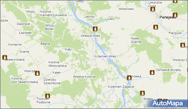 mapa Krzemień-Wieś, Krzemień-Wieś na mapie Targeo