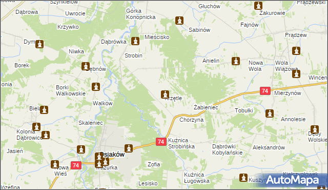 mapa Krzętle, Krzętle na mapie Targeo