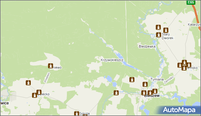 mapa Krzywokleszcz, Krzywokleszcz na mapie Targeo