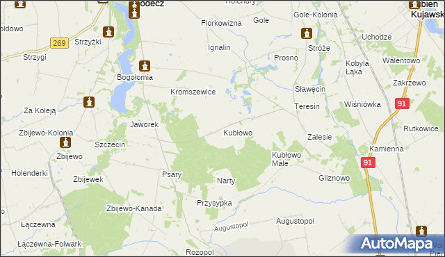 mapa Kubłowo, Kubłowo na mapie Targeo