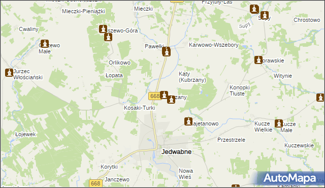 mapa Kubrzany, Kubrzany na mapie Targeo