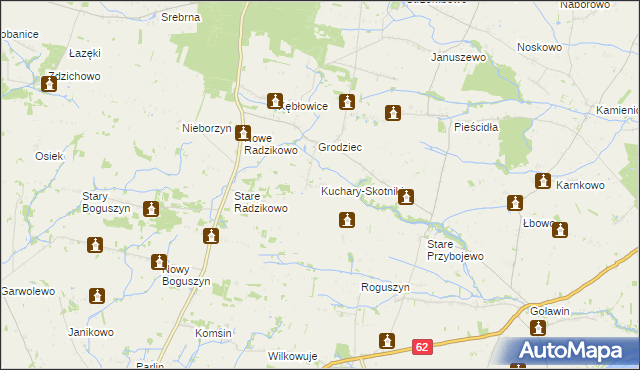 mapa Kuchary-Skotniki, Kuchary-Skotniki na mapie Targeo