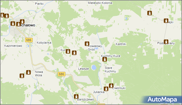 mapa Kuchmy-Pietruki, Kuchmy-Pietruki na mapie Targeo