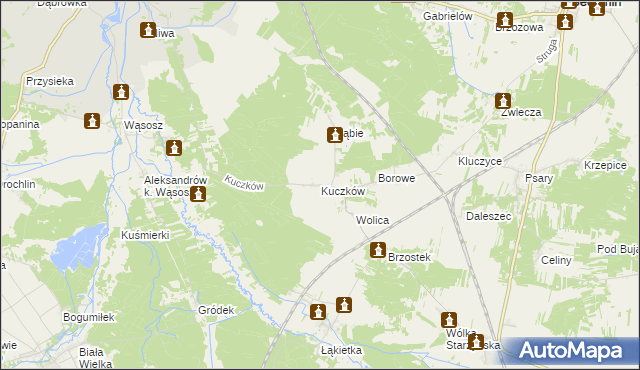 mapa Kuczków gmina Secemin, Kuczków gmina Secemin na mapie Targeo