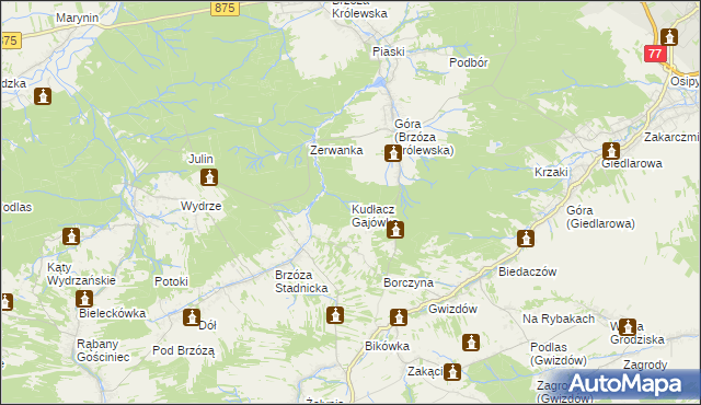 mapa Kudłacz Gajówka, Kudłacz Gajówka na mapie Targeo