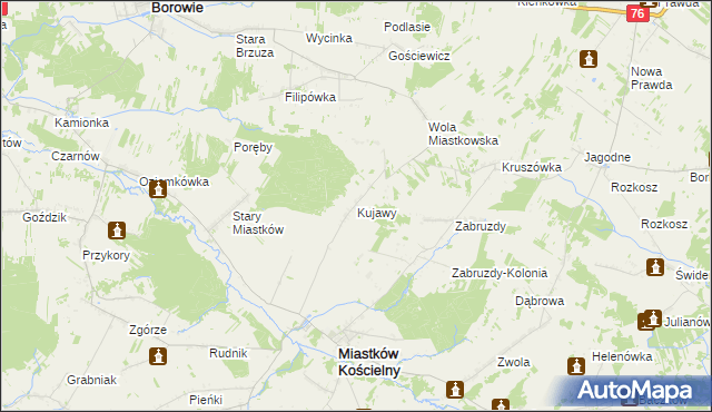 mapa Kujawy gmina Miastków Kościelny, Kujawy gmina Miastków Kościelny na mapie Targeo