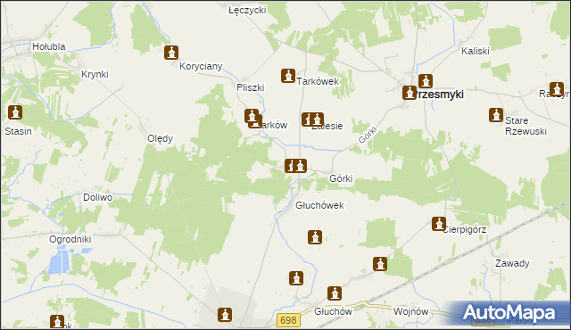 mapa Kukawki gmina Przesmyki, Kukawki gmina Przesmyki na mapie Targeo