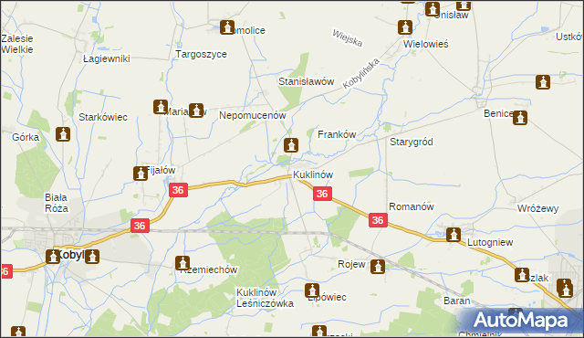 mapa Kuklinów, Kuklinów na mapie Targeo