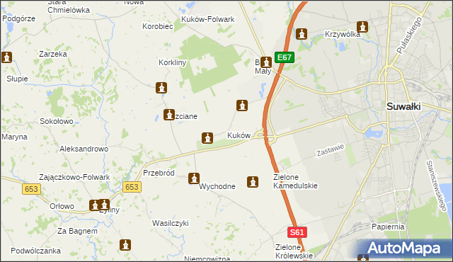 mapa Kuków gmina Suwałki, Kuków gmina Suwałki na mapie Targeo