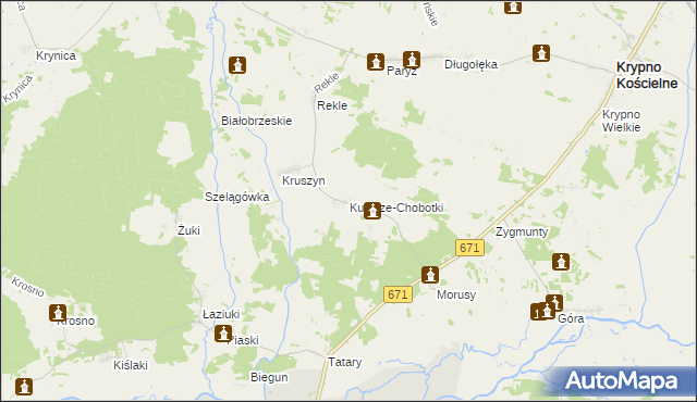 mapa Kulesze-Chobotki, Kulesze-Chobotki na mapie Targeo