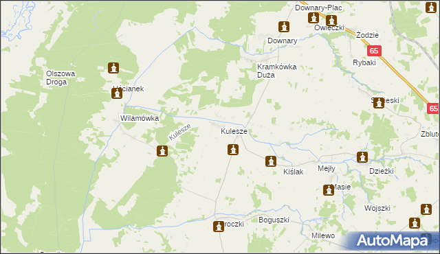 mapa Kulesze gmina Mońki, Kulesze gmina Mońki na mapie Targeo