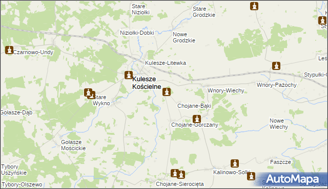 mapa Kulesze-Podawce, Kulesze-Podawce na mapie Targeo