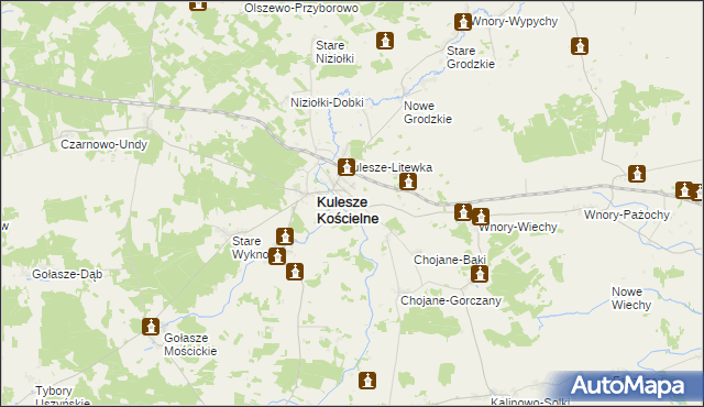 mapa Kulesze Podlipne, Kulesze Podlipne na mapie Targeo