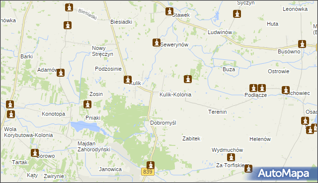 mapa Kulik-Kolonia, Kulik-Kolonia na mapie Targeo