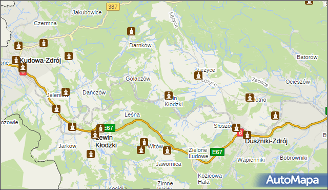 mapa Kulin Kłodzki, Kulin Kłodzki na mapie Targeo