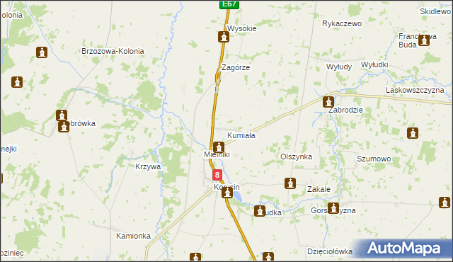 mapa Kumiała, Kumiała na mapie Targeo