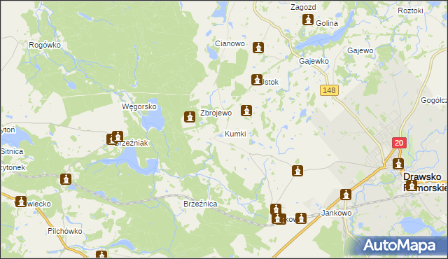 mapa Kumki, Kumki na mapie Targeo