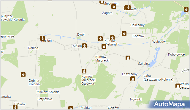 mapa Kumów Majoracki, Kumów Majoracki na mapie Targeo