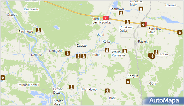 mapa Kunin, Kunin na mapie Targeo