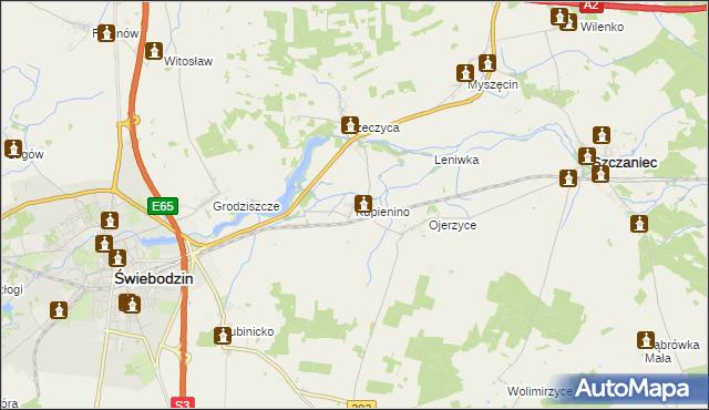 mapa Kupienino, Kupienino na mapie Targeo