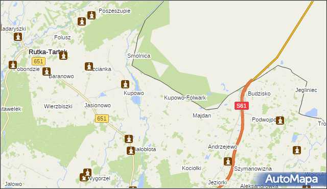 mapa Kupowo-Folwark, Kupowo-Folwark na mapie Targeo