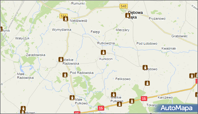 mapa Kurkocin, Kurkocin na mapie Targeo