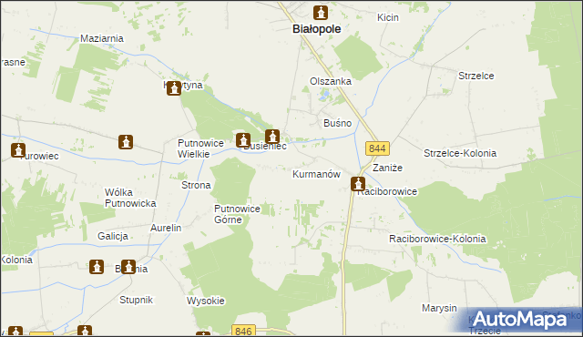 mapa Kurmanów, Kurmanów na mapie Targeo