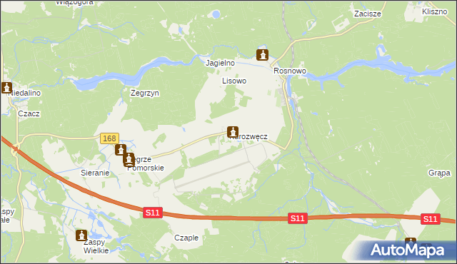 mapa Kurozwęcz, Kurozwęcz na mapie Targeo