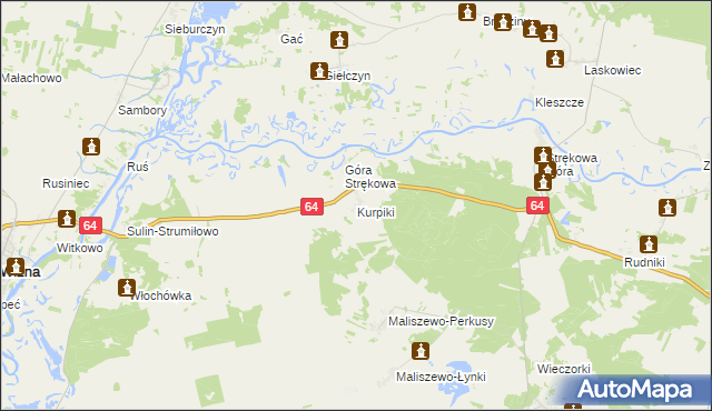 mapa Kurpiki, Kurpiki na mapie Targeo