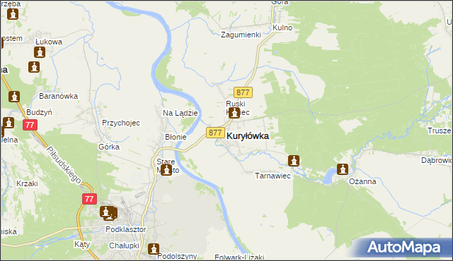 mapa Kuryłówka, Kuryłówka na mapie Targeo