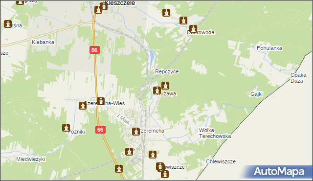 mapa Kuzawa, Kuzawa na mapie Targeo