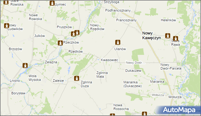 mapa Kwasowiec, Kwasowiec na mapie Targeo