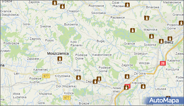 mapa Kwiatonowice, Kwiatonowice na mapie Targeo