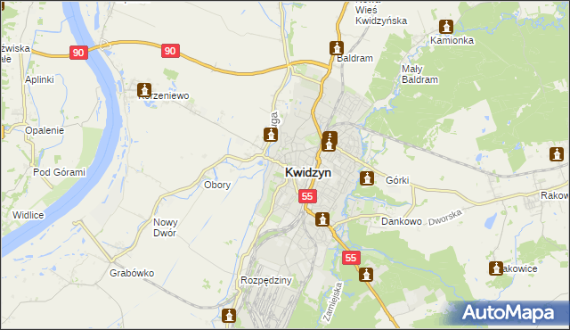 mapa Kwidzyn, Kwidzyn na mapie Targeo