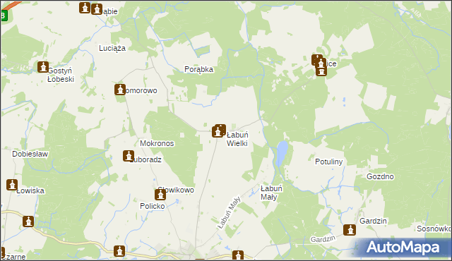 mapa Łabuń Wielki, Łabuń Wielki na mapie Targeo