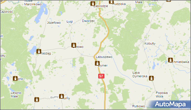 mapa Labuszewo, Labuszewo na mapie Targeo