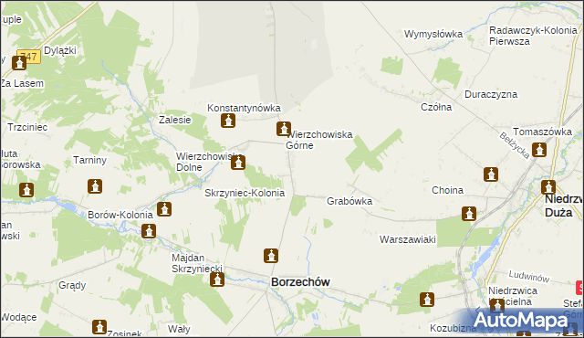 mapa Łączki-Pawłówek, Łączki-Pawłówek na mapie Targeo