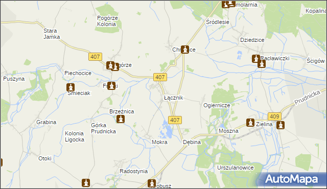 mapa Łącznik, Łącznik na mapie Targeo