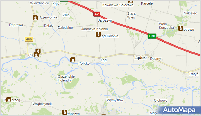 mapa Ląd, Ląd na mapie Targeo