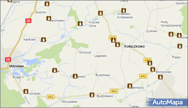 mapa Łagiewki, Łagiewki na mapie Targeo